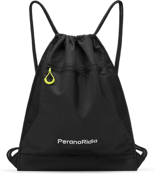 Sac de sport à cordon – pour femme, pour homme, format léger, résistant à l'eau, 36 × 45 × 7cm, gris