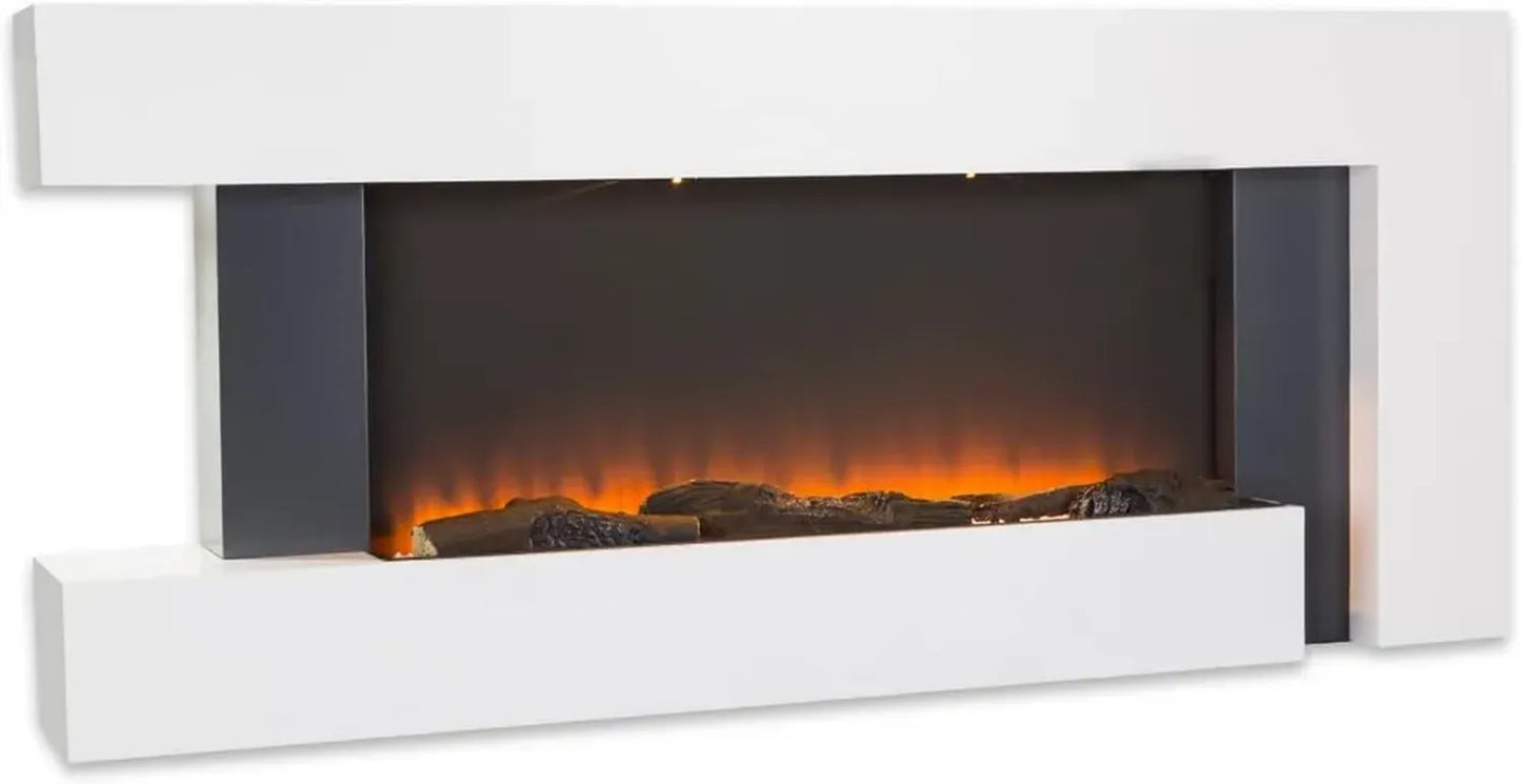 Cheminée Électrique Décorative LED 2000W avec Télécommande et Minuterie